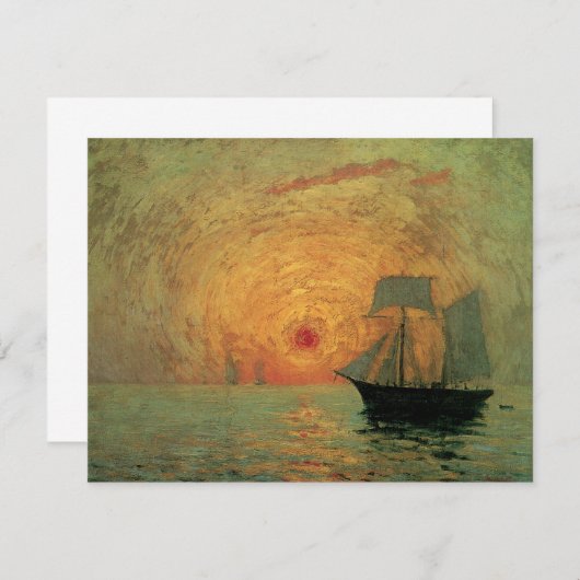 Carte Soleil rouge par Maxime Maufra, impressionnisme Vi (Devant / Derrière)