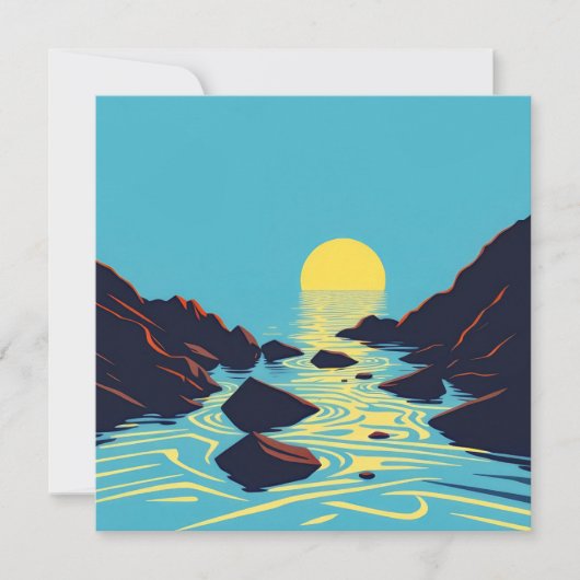Carte Soleil sur l'eau (Devant)
