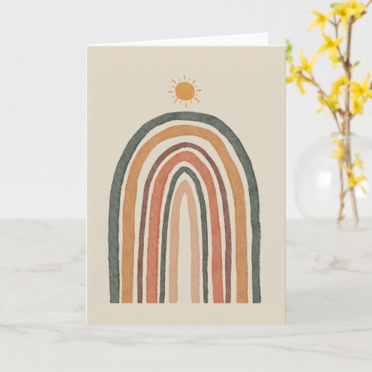 Carte Soleil sur un arc-en-ciel (Fleur jaune)
