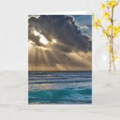 Carte Soleil Traversant Les Nuages Au-Dessus De La Mer (Fleur jaune)