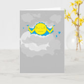 Carte Soleil Traversant Les Nuages De Tempête : (Fleur jaune)