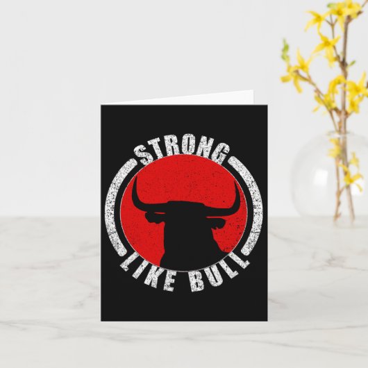 Carte Solide Comme Taureau Bodybuilding Et Power Lifting (Fleur jaune)