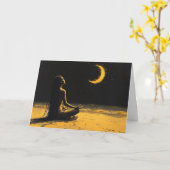 Carte Solitude dorée, affirmation de méditation au clair (Fleur jaune)