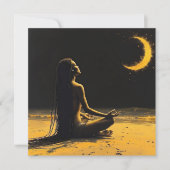Carte Solitude dorée, affirmation de méditation au clair (Devant)