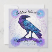 Carte Solstice Crow Serenade Personnalisé Midwinter Flat (Devant)