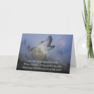 Carte Solstice de loup d'hiver