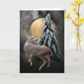 Carte Solstice Deer (Fleur jaune)