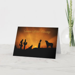 Carte Solstice d'été avec Coyote chêne Sud-Ouest