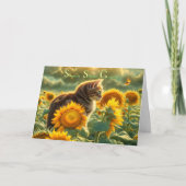 Carte Solstice D'Été Litha Midsummers Eve Cute Chat (Devant)