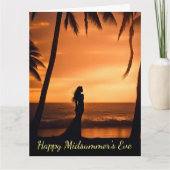 Carte Solstice d'été Mi-été Réveillon avec Silhouette (Devant)