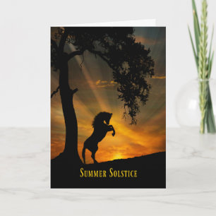 Carte Solstice d'été pour les chevaux et les chênes