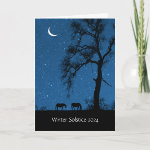 Carte Solstice d'hiver 2024 Avec Chevaux Croissant de Lu