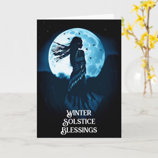 Carte Solstice d'hiver Amérindien ethnique Bohême (Fleur jaune)