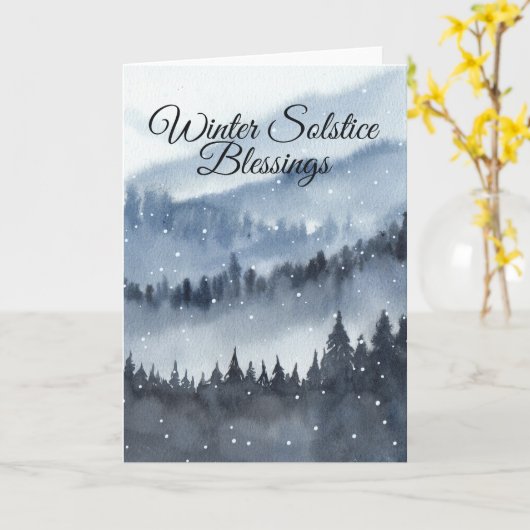 Carte Solstice d'hiver Bénédiction Pagan Yule Card (Fleur jaune)
