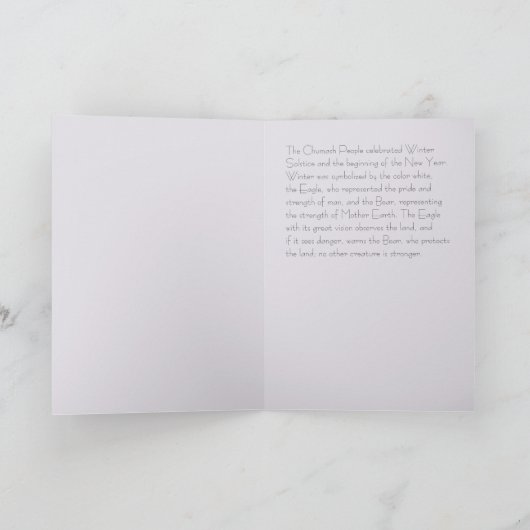 Carte Solstice d'hiver de Chumash (Intérieur)