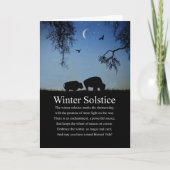 Carte Solstice d'hiver de Yule avec Buffalo et Lune (Devant)
