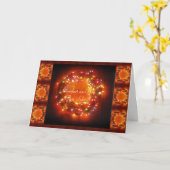 Carte Solstice d'hiver: Lumières de la faune Wreath (Fleur jaune)