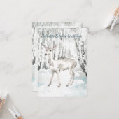 Carte Solstice d'hiver Salutation Forêt des bois Doe Dee (Devant/Arrière en situation)