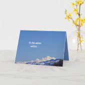 Carte Solstice d'hiver ! Snowy Mountain Winter Scene (Fleur jaune)