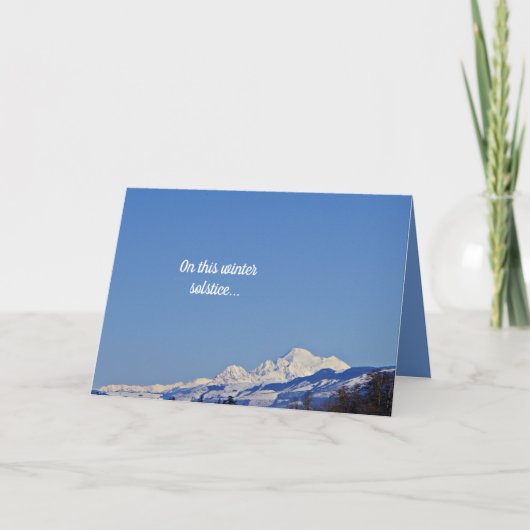 Carte Solstice d'hiver ! Snowy Mountain Winter Scene (Devant)