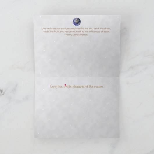 Carte Solstice d'hiver : Vœux de vacances de la part de (Intérieur)