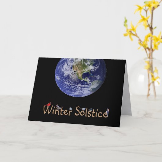 Carte Solstice d'hiver : Vœux de vacances de la part de (Fleur jaune)