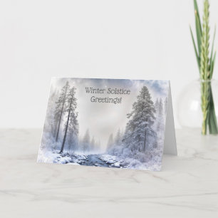 Carte Solstice d'Hiver Yule Beau Neige Nature