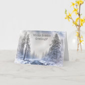 Carte Solstice d'hiver Yule Belle nature neige (Fleur jaune)
