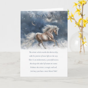 Carte Solstice d'hiver Yule Bénédiction Poem Cheval