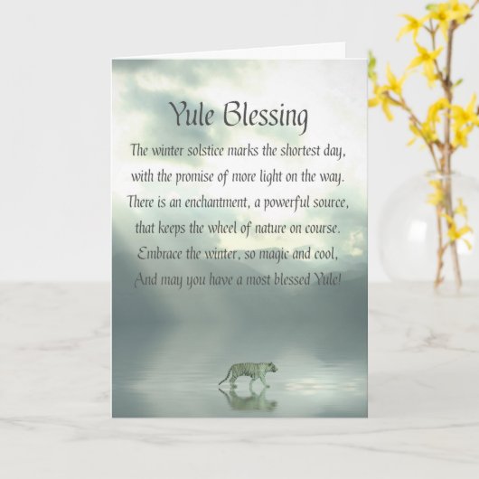 Carte Solstice d'hiver Yule Bénédictions (Fleur jaune)