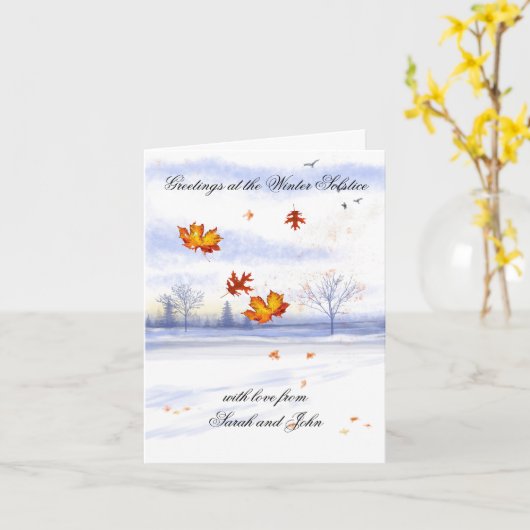 Carte Solstice hiver (Fleur jaune)