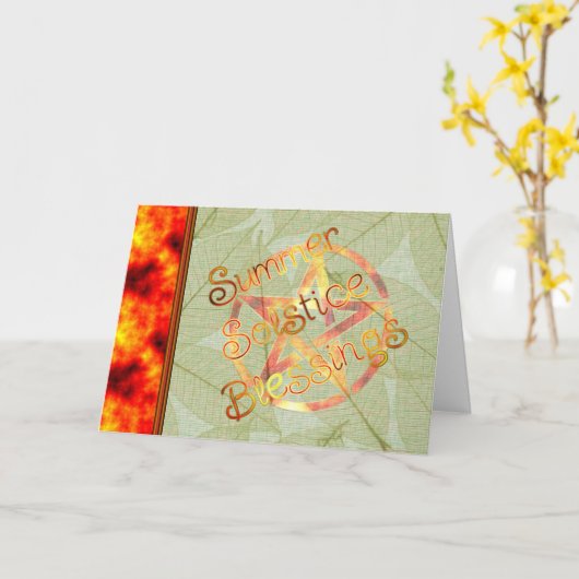 Carte Solstice Pagan Pentagram (Fleur jaune)