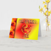 Carte Solstice Pagan Pentagram (Fleur jaune)