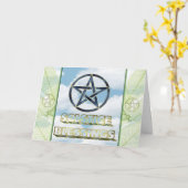 Carte Solstice Pagan Pentagram (Fleur jaune)