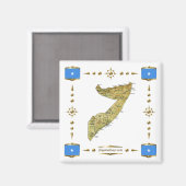 Carte Somalie + Magnet des drapeaux (Recto/Verso)