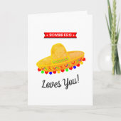 Carte Sombrero vous aime drôle Whimsy Saint-Valentin (Devant)