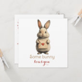 Carte Some Bunny Loves You avec Lettre d'amour (Devant/Arrière en situation)