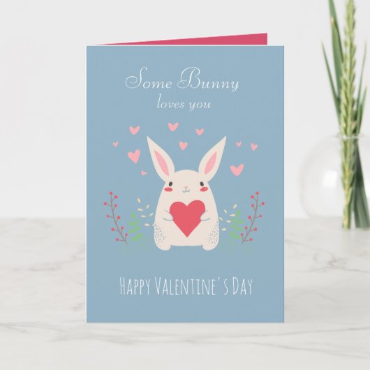 Carte Some Bunny Loves You Cute Valentine's (Devant)