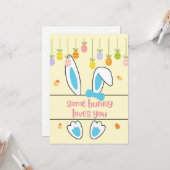 Carte Some bunny loves you | Funny Easter Pun (Devant/Arrière en situation)