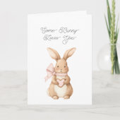 Carte Some Bunny Loves You Pink Bow Heart Cookie (Devant)