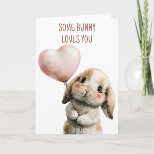 Carte Some Bunny Loves You with Heart Balloon (Devant)