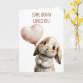 Carte Some Bunny Loves You with Heart Balloon (Fleur jaune)