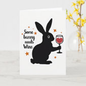 Carte Some Bunny Needs Wine Card (Fleur jaune)