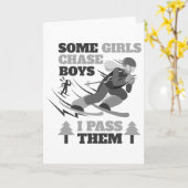 Carte Some Girls Chase Boys I P Them Funny Ski Racing Sk (Fleur jaune)