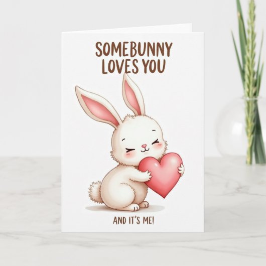 Carte Somebunny Loves You Heart Card (Devant)