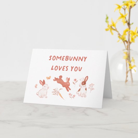 Carte Somebunny t'aime (Fleur jaune)