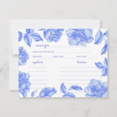 Carte Something blue -  bridal shower recipe (Devant)