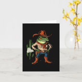 Carte Sometimes I Just Be Farting Funny Cowboy Frog (Fleur jaune)