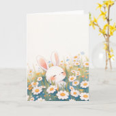 Carte Sommeil paisible de lapin (Fleur jaune)