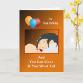 Carte Sommeil Si Vous Voulez Drôle Anniversaire (Fleur jaune)